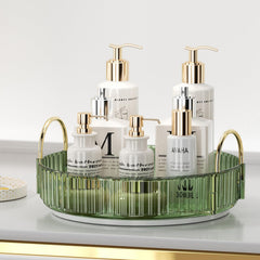 UNICOMVSX rotating makeup organizer on vanity displaying clear organization