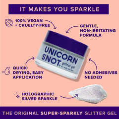 UNICORN SNOT glitter gel disco swatches reveal shimmering, long-lasting color