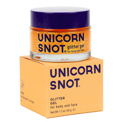 UNICORN SNOT holographic glitter gel orange fire jar adds radiant party shimmer for eyes or skin
