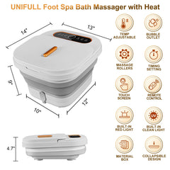 UNIFULL Foot Spa Touchscreen Interface shows easy temperature control for comfortable soaks.