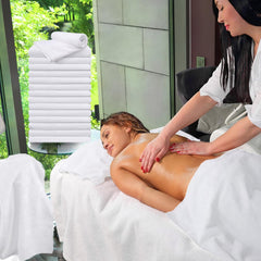 UNIMADE salon towels 16x29-inch roll demonstrates generous size for client comfort.