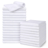 UNIMADE salon towels 24-pack tabletop display showcases premium microfiber for quick drying.