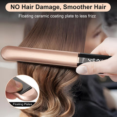 UNOBEY 2-in-1 flat iron and curler for straight or curled looks.