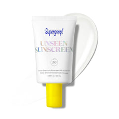 Unseen Sunscreen bottle front offers invisible SPF 50 for everyday protection.
