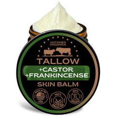 Untamed Organics face balm texture close-up for hydrating sensitive skin.
