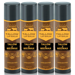 Untamed Organics Pure Tallow Lip Balm 4-pack packshot for daily lip care.