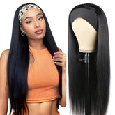 Unvizossa headband wig straight 18in front view shows natural color and easy styling