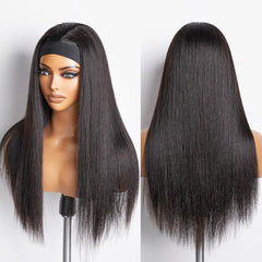 Unvizossa headband wig virgin human hair closeup highlights silky texture and quality