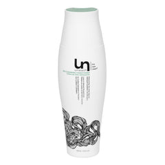 Unwash Bio-Cleansing Conditioner bottle closeup for curly, dry hair care