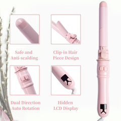UOTJCNR curling wand quickly heats to 428°F for fast, efficient styling.