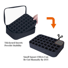 UOZL small clear nail polish organizer bottle grid highlights 40-bottle capacity and neat layout.