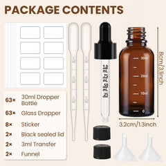 UPBUD 1oz amber bottle with measurement scale supports precise dosing for serums.