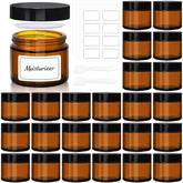 UPBUD amber 2oz glass jar with wide mouth for easy filling and precise portioning