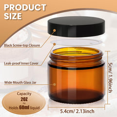 UPBUD amber jar seal prevents leaks, ideal for lotions and scrubs on the go