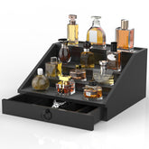 upcessory wooden cologne organizer main display with black finish for dresser organization