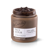 UpCircle Coffee Face Scrub jar close-up with citrus blend for soft, smooth skin.