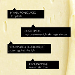UPCIRCLE Night Cream texture swirl highlighting hydration and absorption