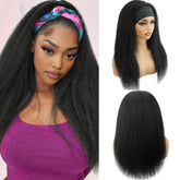 UPIGUILK headband wig 12A kinky straight close-up shows natural texture for daily wear.