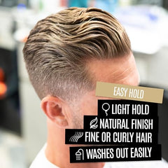 UPPERCUT DELUXE Easy Hold hair application shows quick, flexible styling
