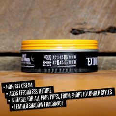 UPPERCUT DELUXE Texture Cream in hands applying for flexible hold.