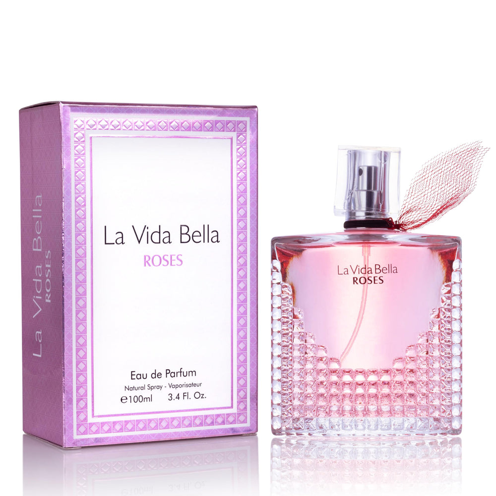 URBAN COLLECTION La Vida Bella Roses bottle, elegant presentation ideal for gifting.