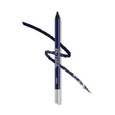 URBAN DECAY 24/7 Sabbath swatch shows rich navy matte for lasting definition.