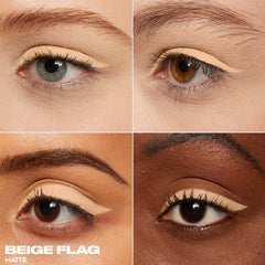 Urban Decay 24/7 Waterline Eyeliner Pencil beige-flag swatch on skin highlights neutral shade.