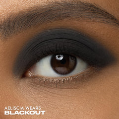 Urban Decay 24/7 Eyeshadow Single Blackout applied with finger for maximum payoff.