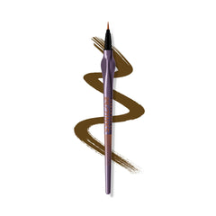 Urban Decay 24/7 Inks Whiskey swatch shows bold matte brown for defined eyes