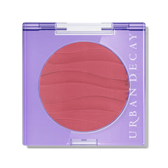 Urban Decay Face Bond Blush Suede Backtalk swatches reveal long-lasting mauve nude color