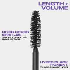 Urban Decay Perversion Volumizing Mascara lash swatch displaying deep black color payoff.