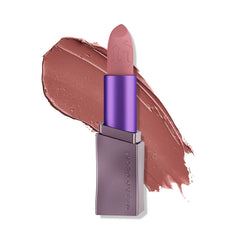 Urban Decay Vice Hydrating Lipstick Backtalk mauve-nude matte swatch for long-lasting color.