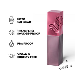Urban Decay Vice Lip Bond longwear test demonstrates up to 16 hours of color