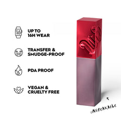 Urban Decay Vice Lip Bond No Restraints purple swatch for bold color and gloss
