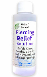 Urban ReLeaf Piercing Relief bottle ready for gentle aftercare and soothing cleansing