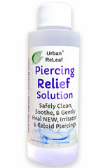 Urban ReLeaf Piercing Relief bottle ready for gentle aftercare and soothing cleansing