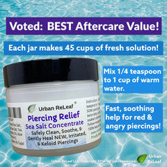 Urban ReLeaf Piercing Relief pour shows easy-dose for safe cleansing.