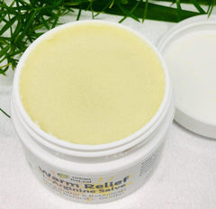 Urban ReLeaf Warm Relief Salve ingredients label highlights shea butter for skin nourishment