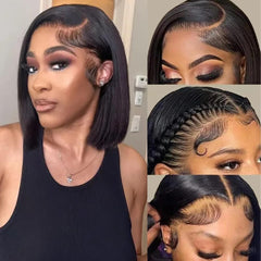 Urbansister bob lace front wig front view highlights a natural hairline for seamless everyday style.