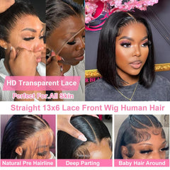 Urbansister bob lace front wig side part shows versatile parting options for custom looks.