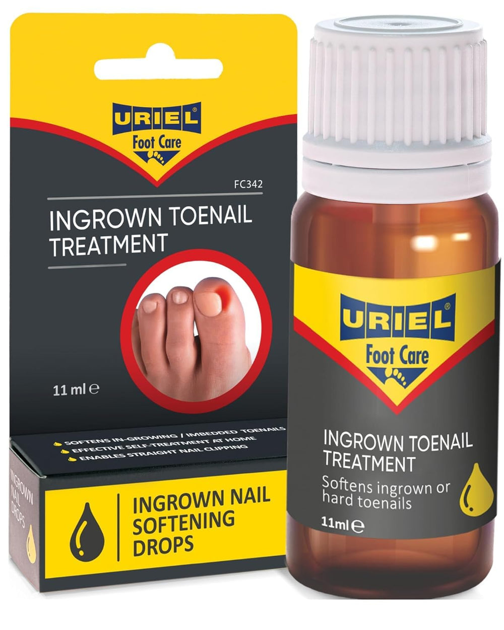 URIEL UPGRADED ingrown toenail-treatment bottle close-up for soothing topical care
