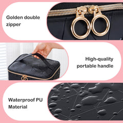 Uross nail polish organizer bag with two-layer design keeps lamps, tools, bottles organized