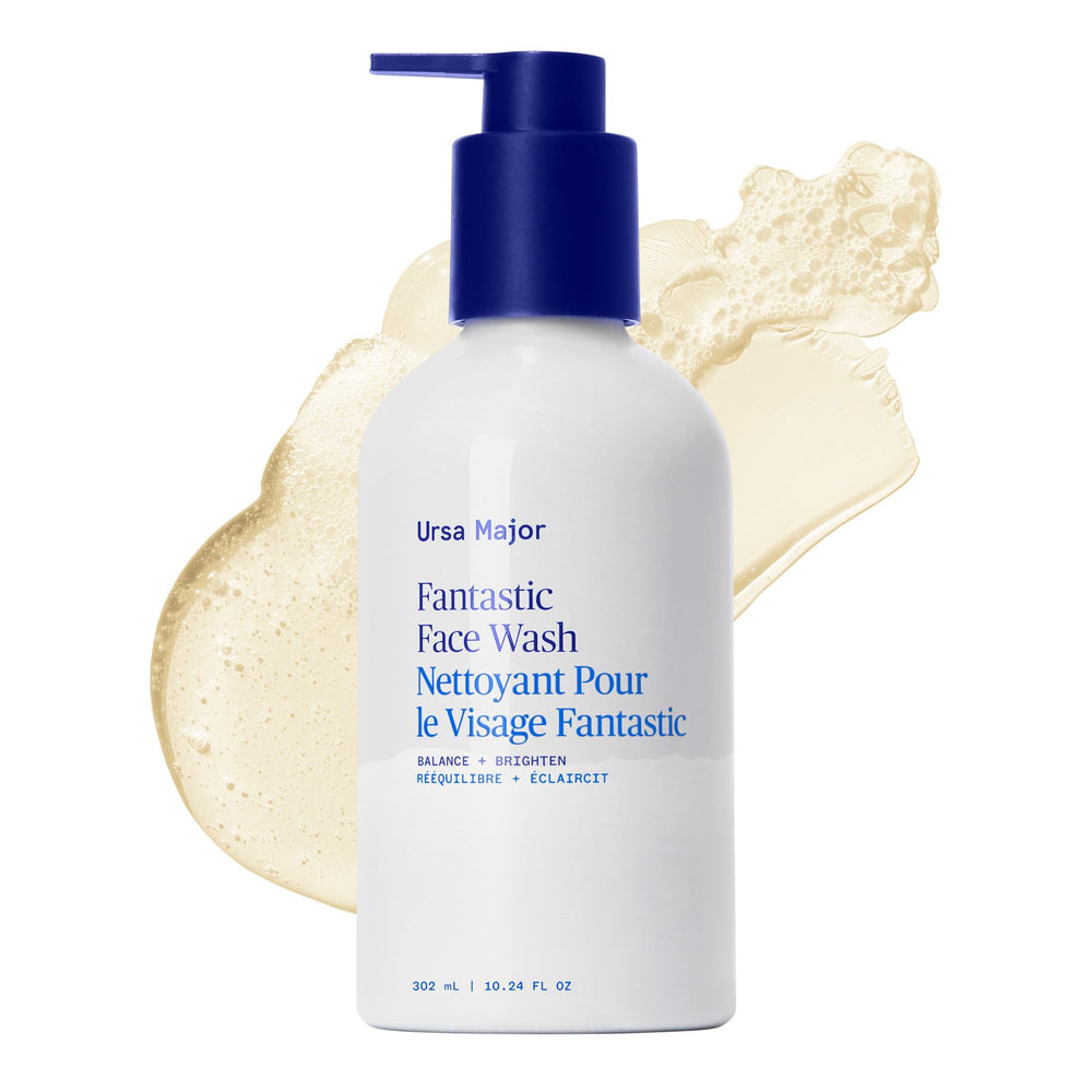 Ursa Major Fantastic Face Wash foam closeup highlights refreshing cleanse