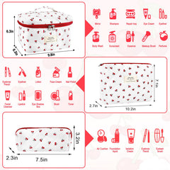 URSKYTOUS cherry pattern makeup pouch ideal for on the go touch ups