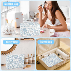 URSKYTOUS quilted cotton makeup bag with soft touch and easy cleaning.