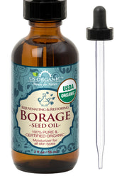 US Organic Borage Oil bottle cap close-up highlighting purity and secure seal for storage