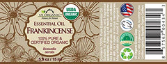 US Organic frankincense essential oil diffuser scene delivering calming, woodsy ambience.
