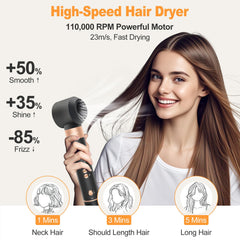 USbelff Hair Styler Dryer Brush 1-25 inch auto-wrap curl barrels create natural curls