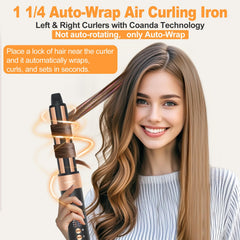 USbelff Hair Styler Dryer Brush auto-wrap curl barrels for quick curls