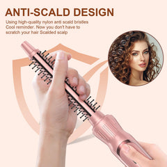 USHOW ceramic tourmaline heated brush half-inch pink enhances shine and smooths frizz